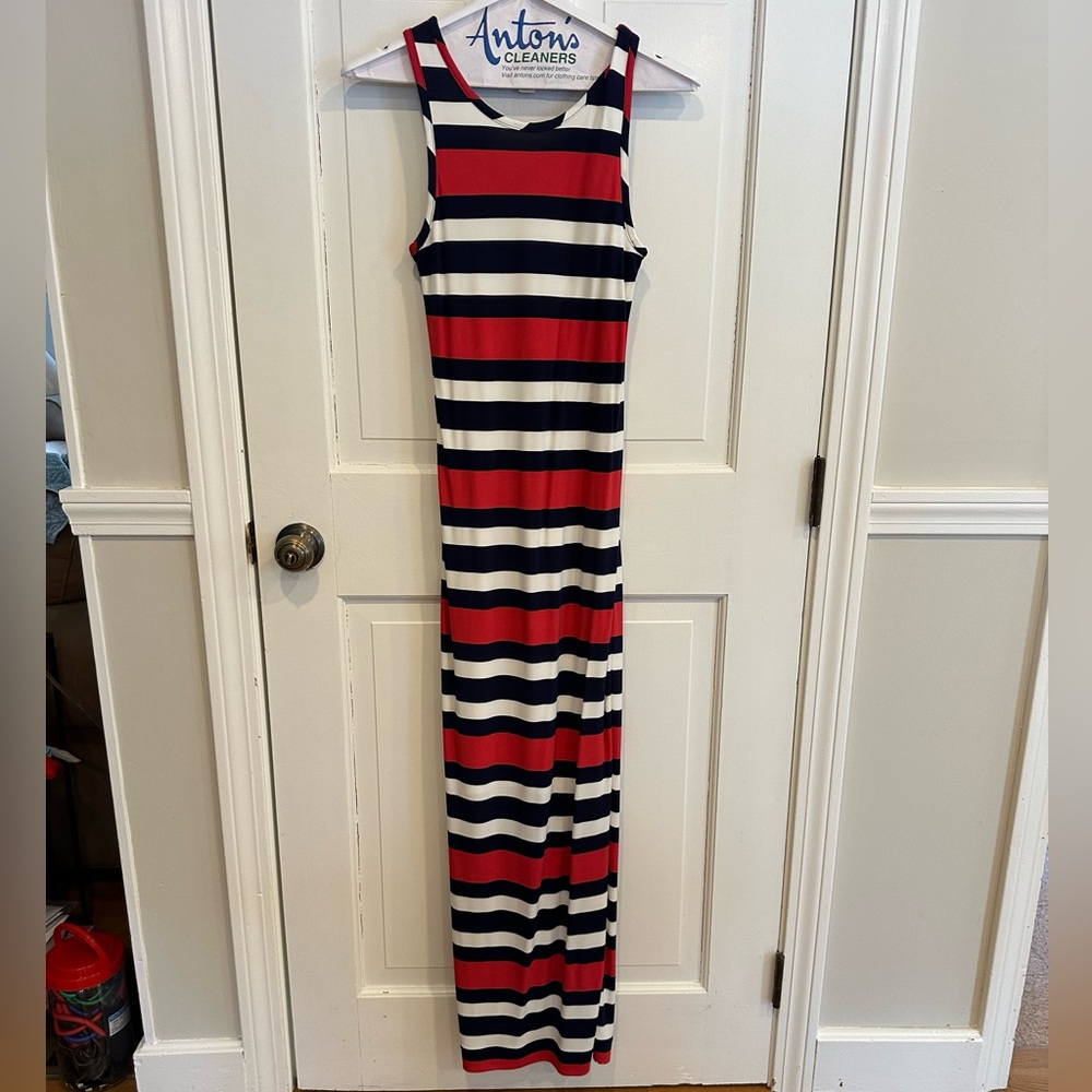 Banana Republic Striped Maxi Dress in Red, White, and Blue size XS